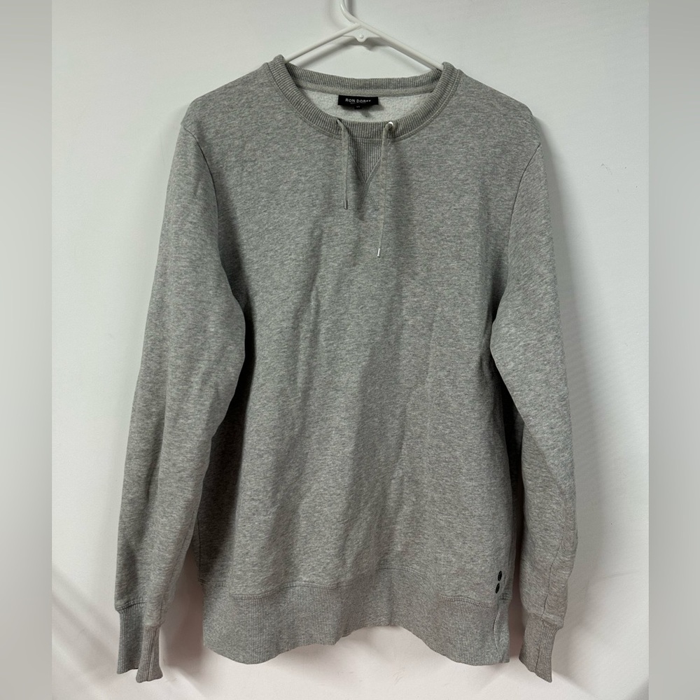 Ron Dorff Sweatshirt Mens Medium Crew Neck Drawstring Long Sleeve Heather Grey